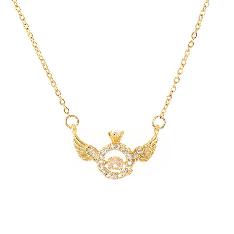 Angel Wings Smart Clavicle Necklace Advanced Feeling Versatile Beating Necklace