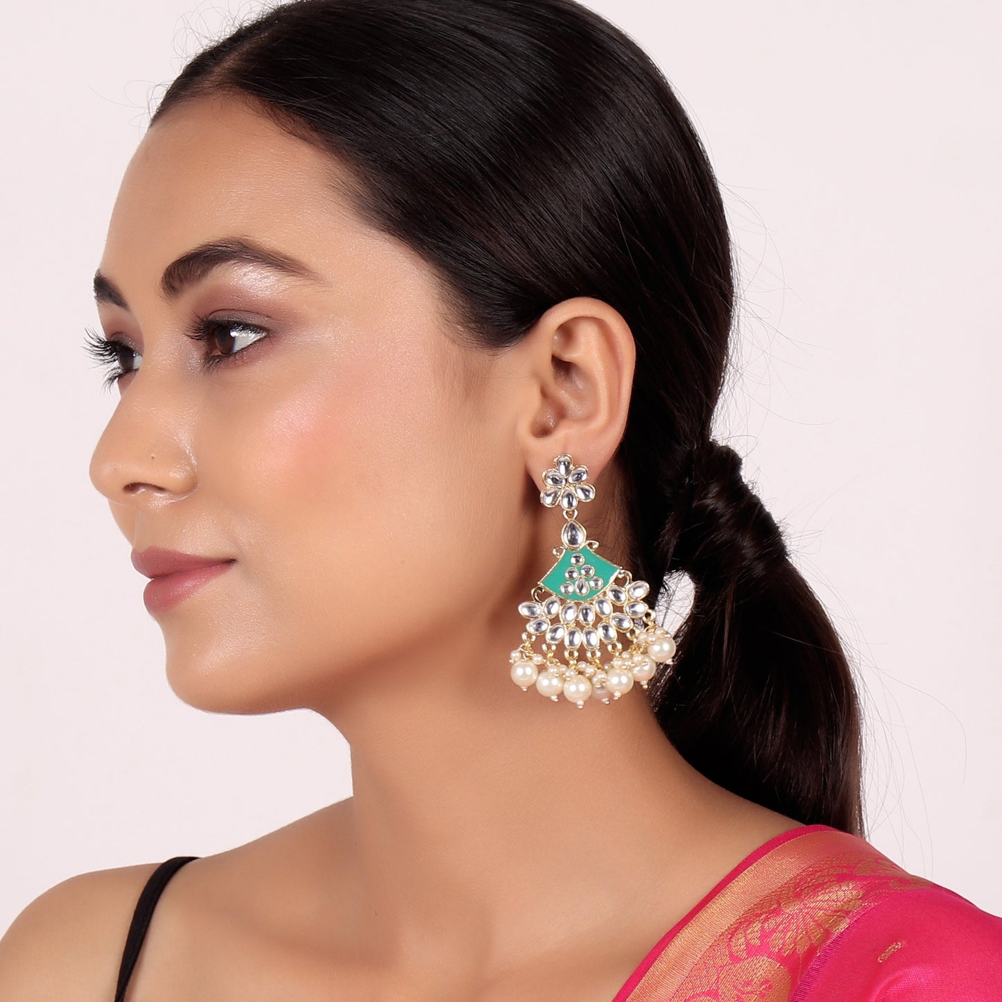 Kundan & Pearls Dangle & Drop Earring