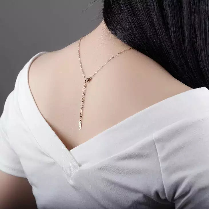 18k Gold Plated Zircon Interlocking Heart Circle Pendant Necklace