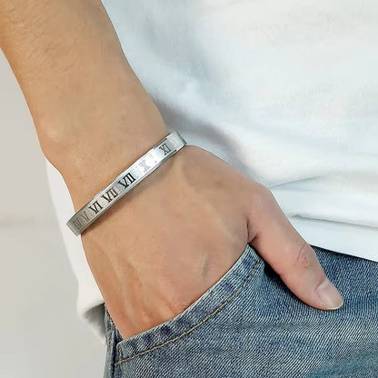 Stainless Steel Bracelets Roman Numerals