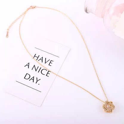 Moving Diamond David of Star Pendant Necklaces