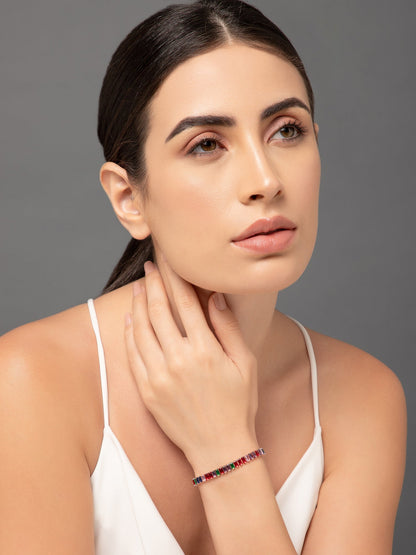 Adjustable Colourful Cubic Zirconia Tennis bracelet