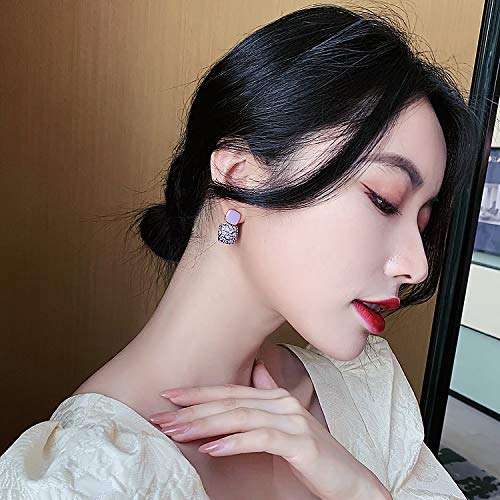 Crystal Square Dangle Rhinestone Stud Earring