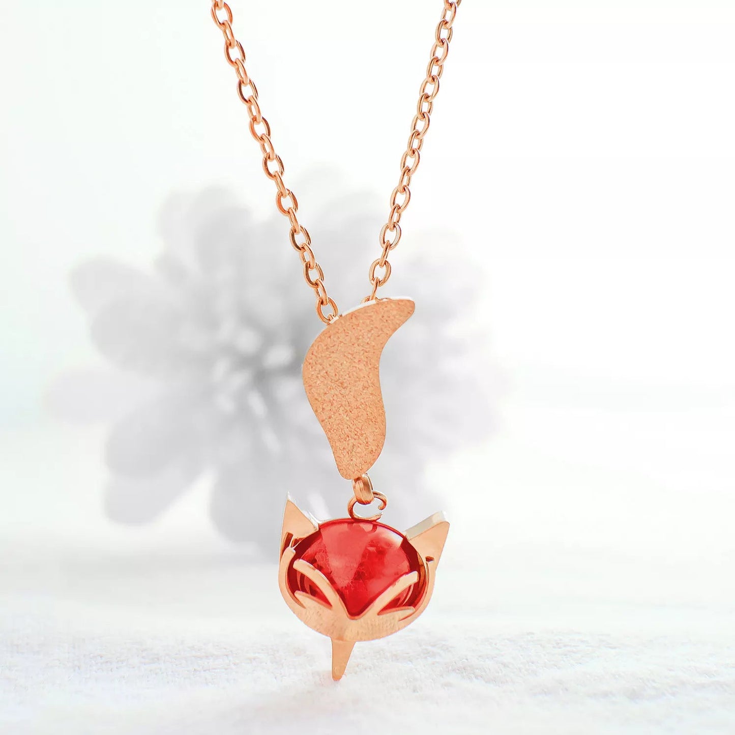 18k Gold Plated Non Tarnish Stainless Steel Cute Fox Animal Pendant Necklace