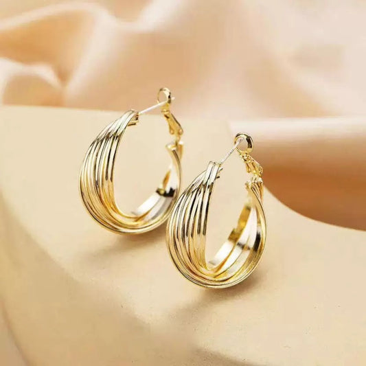 Winding Twist Chunky Hoop Earrings