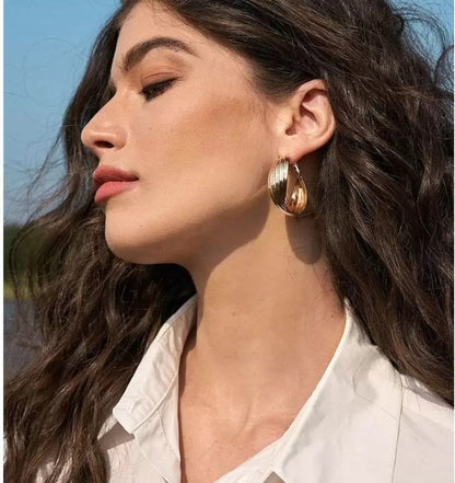 Winding Twist Chunky Hoop Earrings