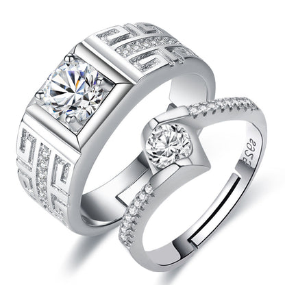 Cubic Zircon Adjustable Couple Rings For Lovers