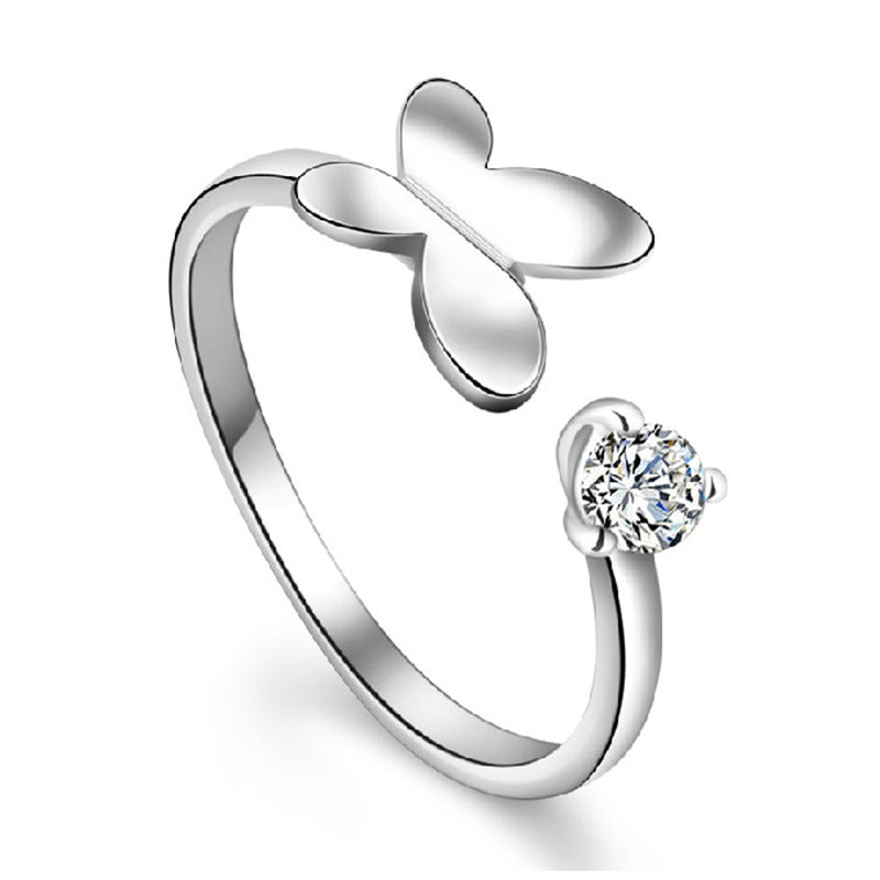925 Silver plated Butterfly Ring Open Size (Adjustable)