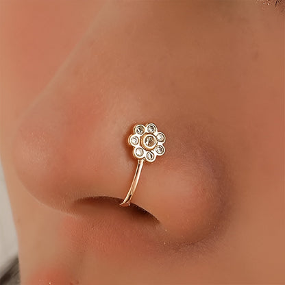 Ethonica Flower Shaped Gold-plated Nose Ring