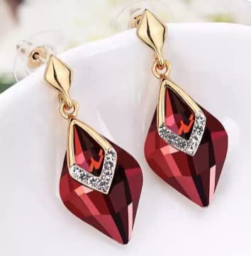 Red Big Crystal Drop Earring Crystal