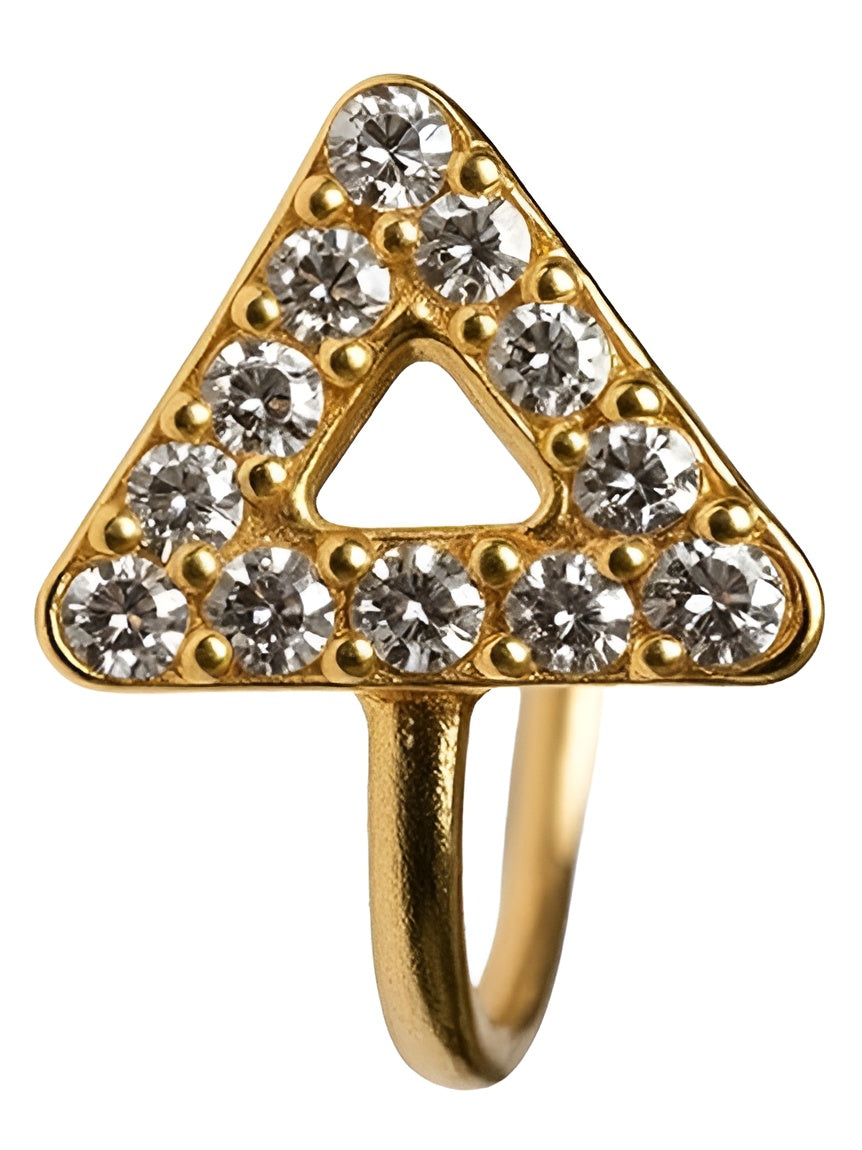 Ethonica Triangle Shape Gold-plated Non Piercing Nose Ring