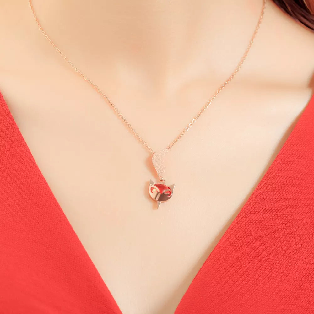 18k Gold Plated Non Tarnish Stainless Steel Cute Fox Animal Pendant Necklace