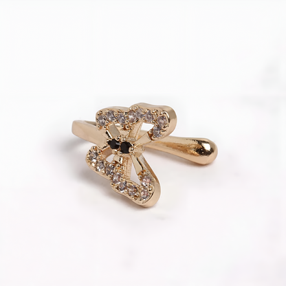 Ethonica Butterfly Shape Gold-plated Non Piercing Nose Ring