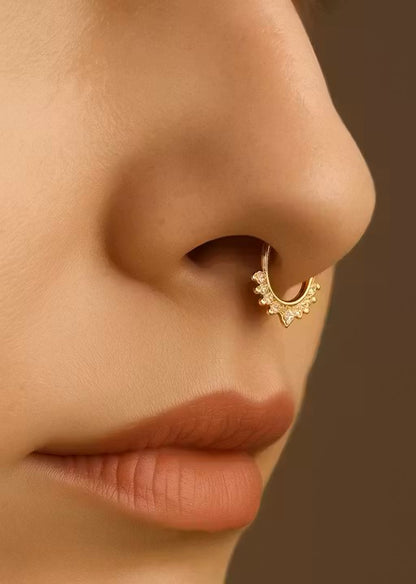 Ethonica Half Moon Gold-plated Non Piercing Nose Ring