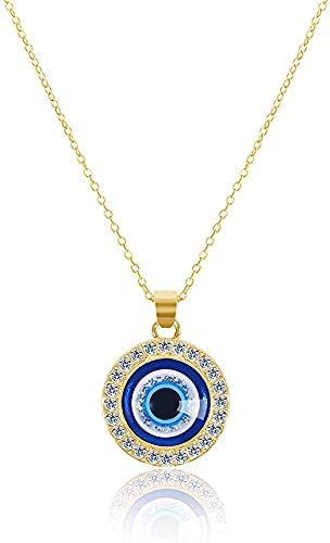 Stylish Evil Eye Necklace Third Blue Eyes Amulet Protection Pendant for Girls & Women
