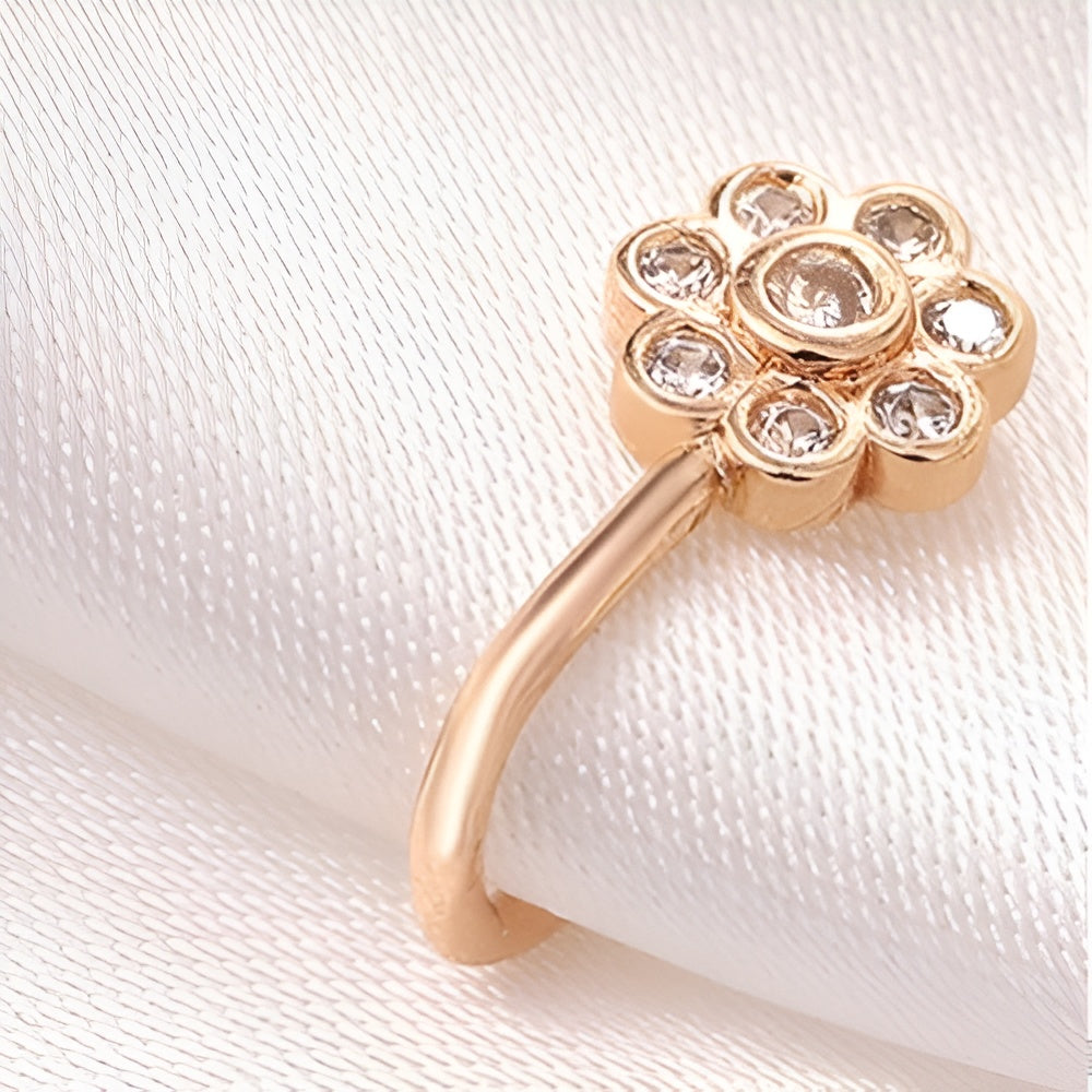 Ethonica Flower Shaped Gold-plated Nose Ring