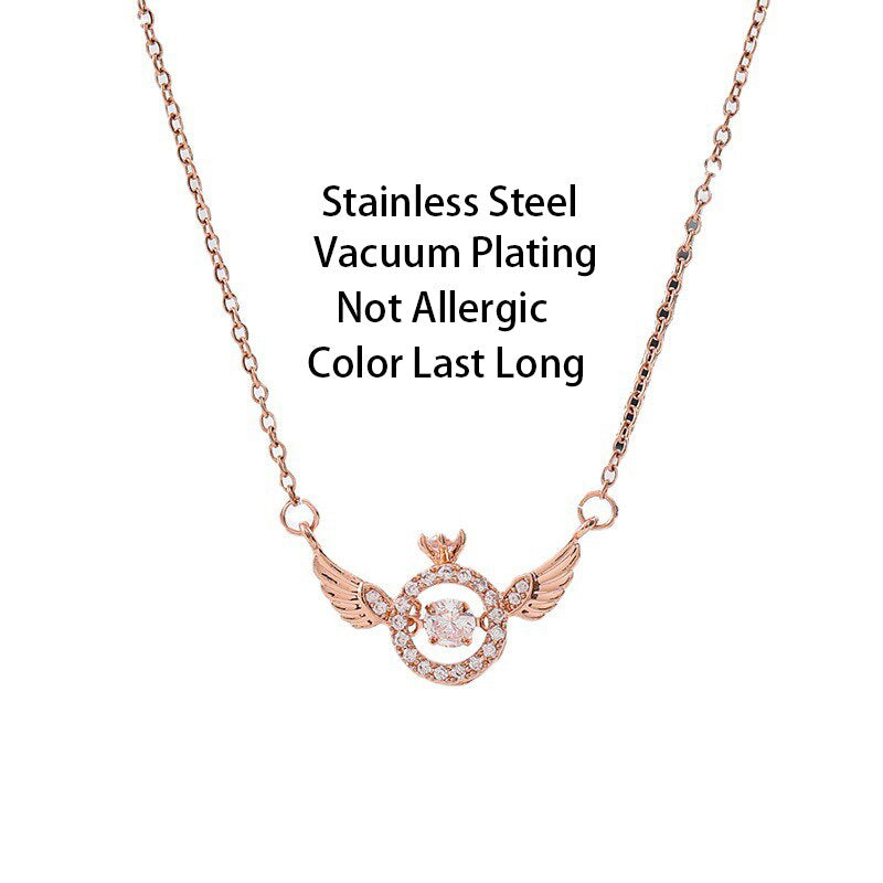 Angel Wings Smart Clavicle Necklace Advanced Feeling Versatile Beating Necklace
