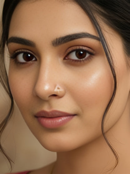 Ethonica Triangle Shape Gold-plated Non Piercing Nose Ring