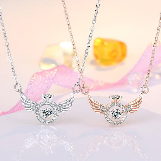 Angel Wings Smart Clavicle Necklace Advanced Feeling Versatile Beating Necklace