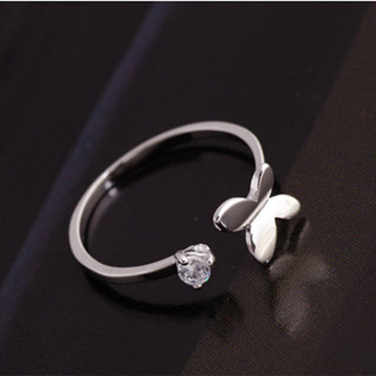 925 Silver plated Butterfly Ring Open Size (Adjustable)