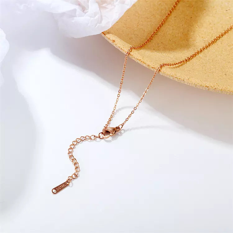 Flower Teardrop Stone Cubic Zirconia Pendant Necklace