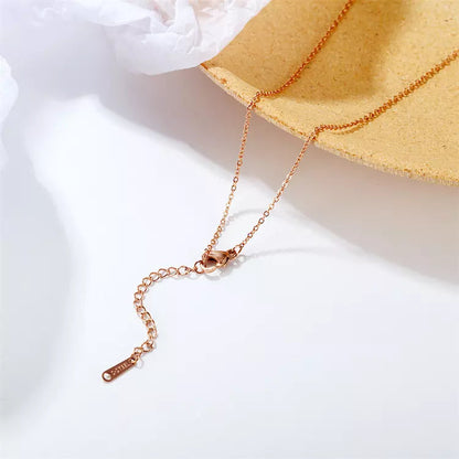 Flower Teardrop Stone Cubic Zirconia Pendant Necklace