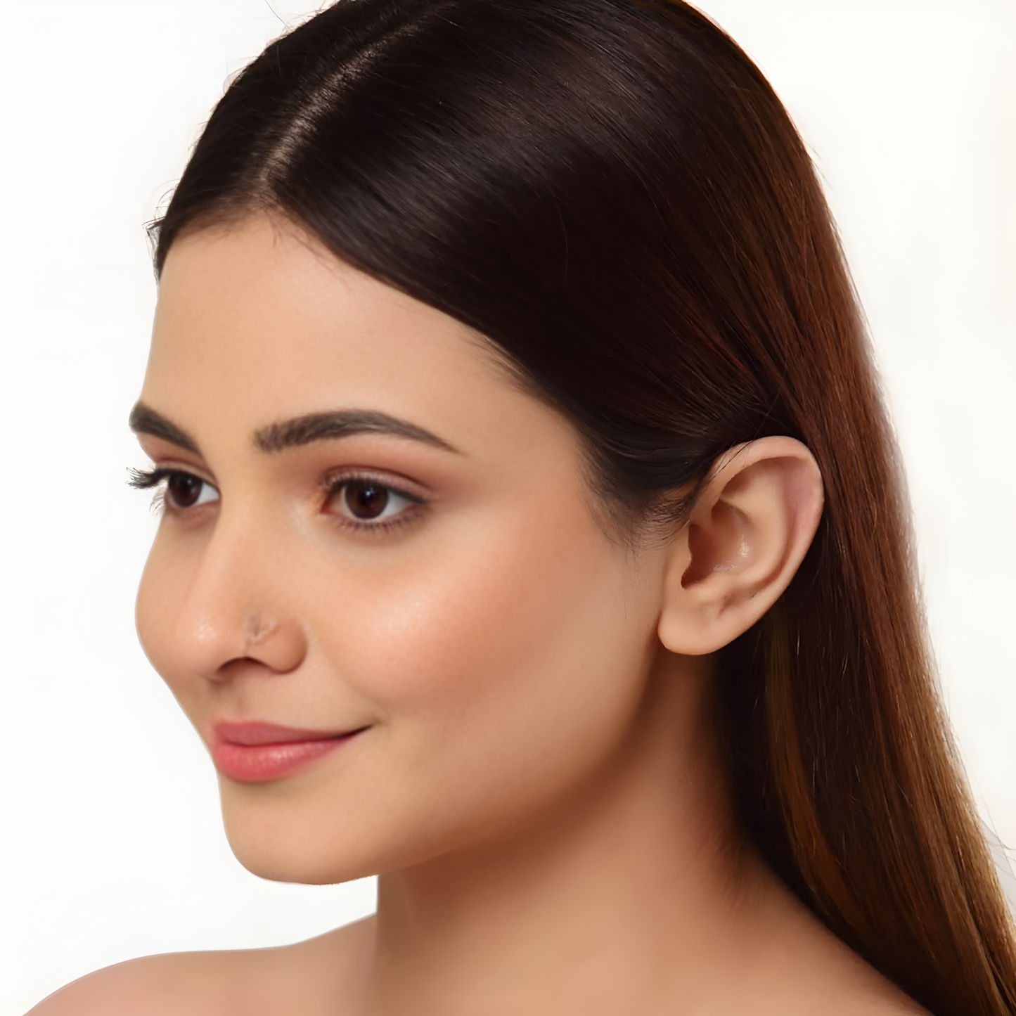 Ethonica Butterfly Shape Gold-plated Non Piercing Nose Ring
