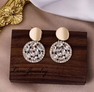 CZ Round Earring Plated Crystal Round Stud Earring