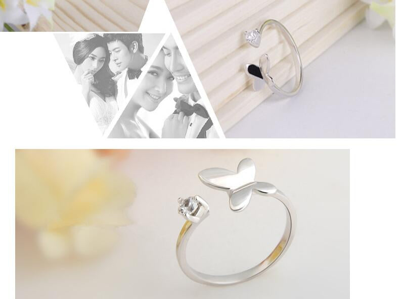 925 Silver plated Butterfly Ring Open Size (Adjustable)
