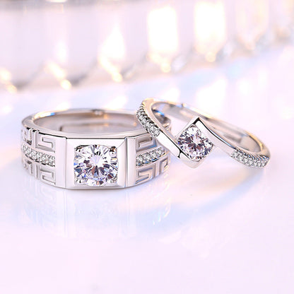 Cubic Zircon Adjustable Couple Rings For Lovers