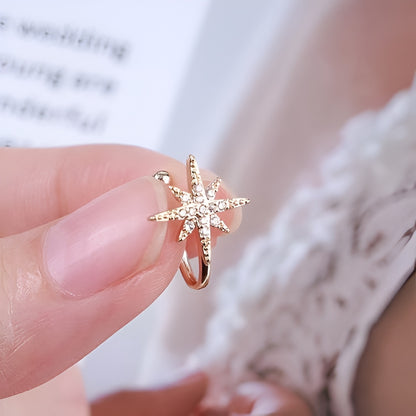 Ethonica Compass Shape Gold-plated Non Piercing Nose Ring