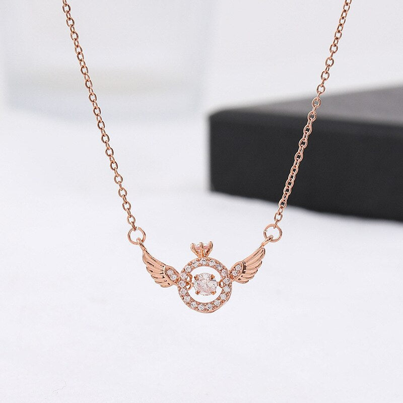 Angel Wings Smart Clavicle Necklace Advanced Feeling Versatile Beating Necklace
