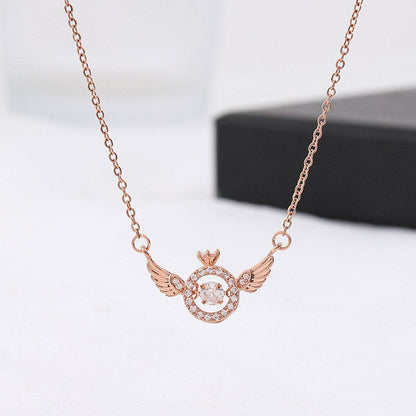 Angel Wings Smart Clavicle Necklace Advanced Feeling Versatile Beating Necklace