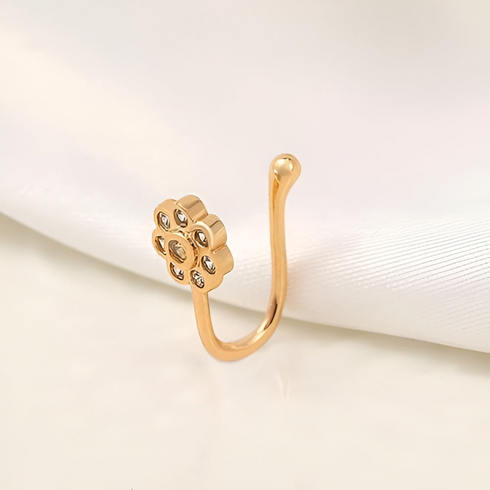Ethonica Flower Shaped Gold-plated Nose Ring