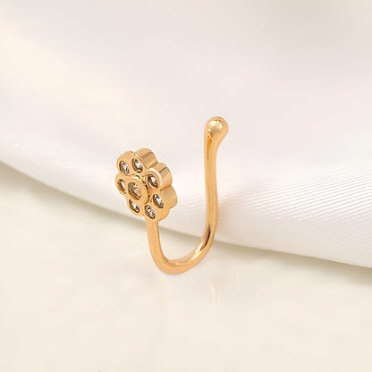 Ethonica Flower Shaped Gold-plated Nose Ring