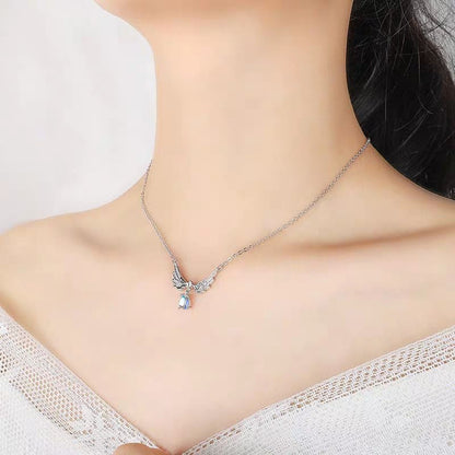 Angel Wings Guardian Real Moonstone Necklace