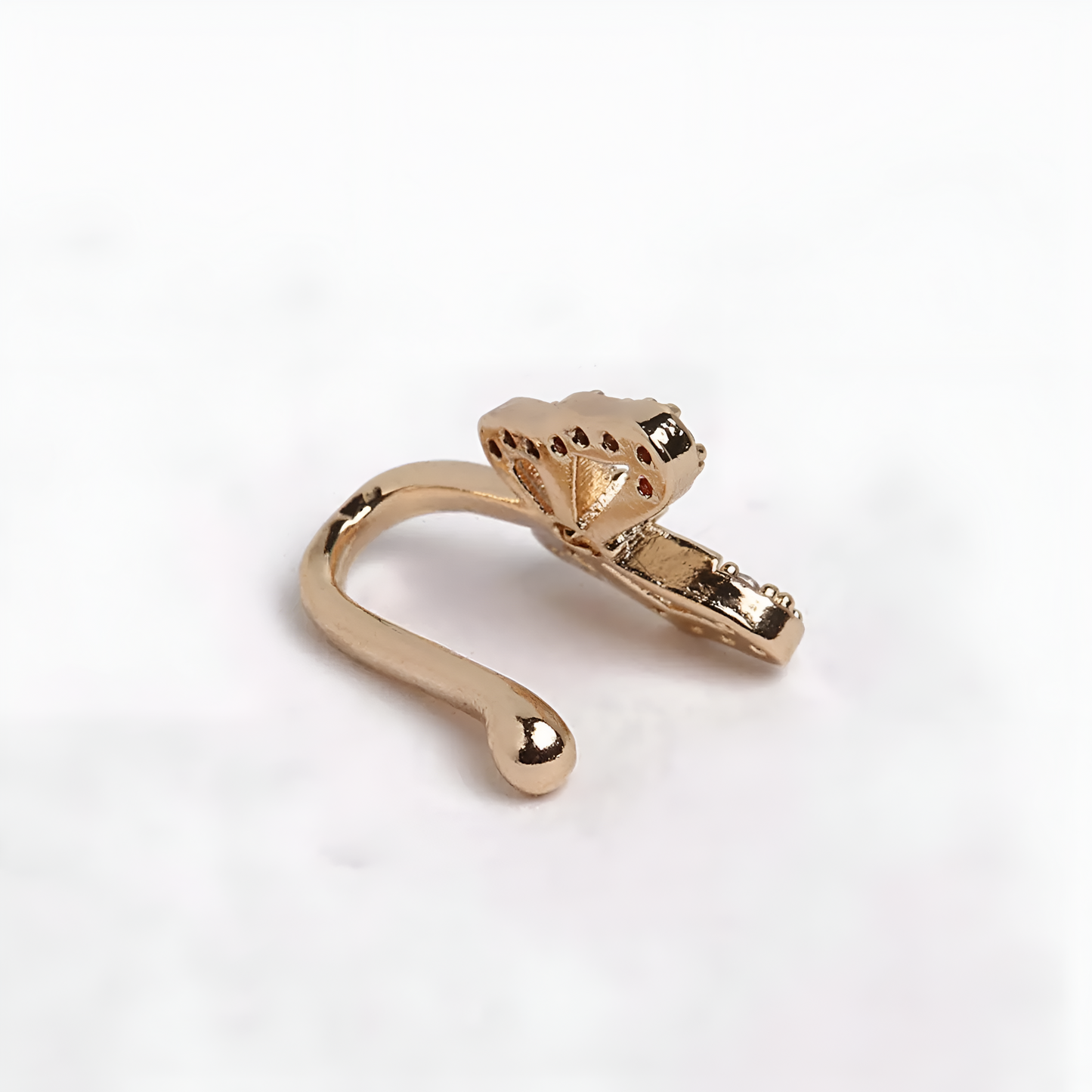 Ethonica Butterfly Shape Gold-plated Non Piercing Nose Ring