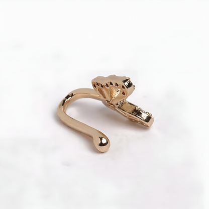 Ethonica Butterfly Shape Gold-plated Non Piercing Nose Ring