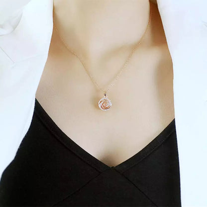 18k Gold Plated Cubic Zirconia Moving Diamond Necklace Pendant
