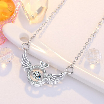 Angel Wings Smart Clavicle Necklace Advanced Feeling Versatile Beating Necklace