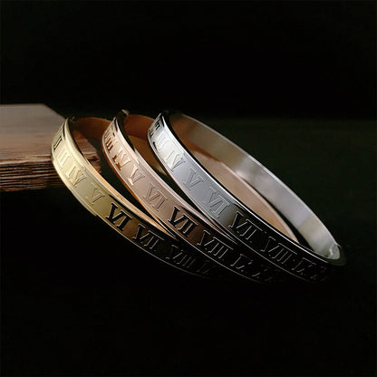 Stainless Steel Bracelets Roman Numerals