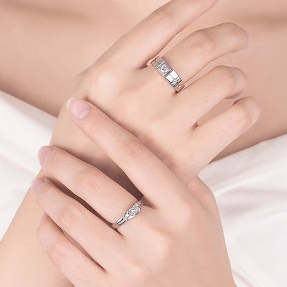 Crystal Zircon Adjustable Rings For Couples