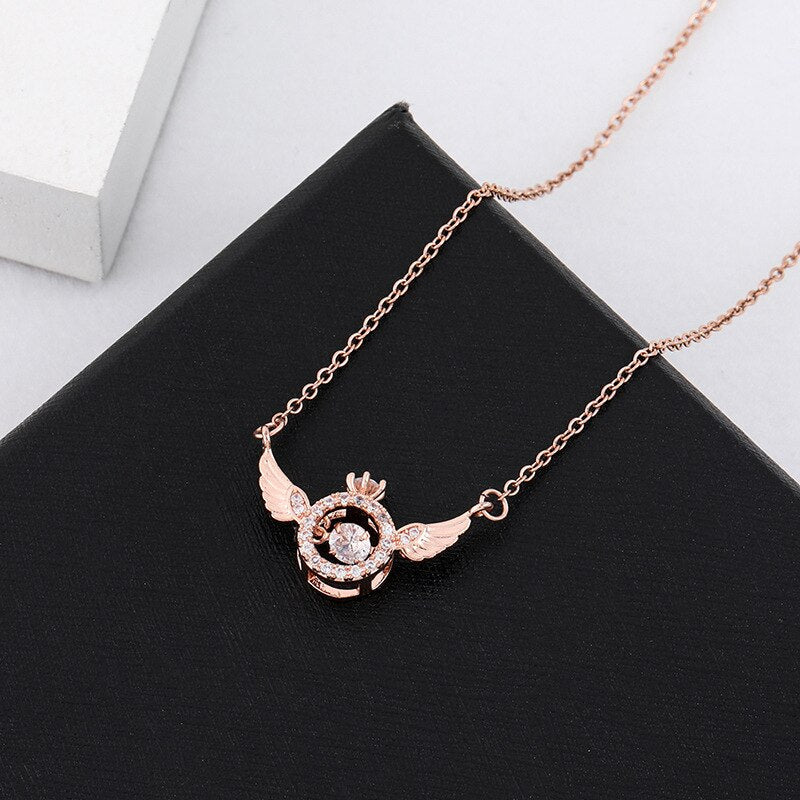 Angel Wings Smart Clavicle Necklace Advanced Feeling Versatile Beating Necklace