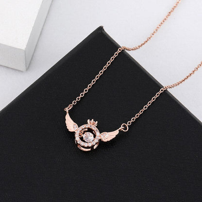 Angel Wings Smart Clavicle Necklace Advanced Feeling Versatile Beating Necklace