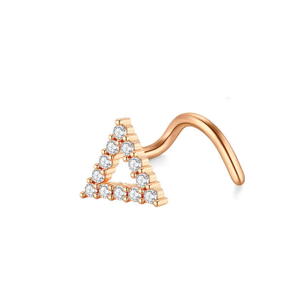 Ethonica Triangle Shape Gold-plated Non Piercing Nose Ring