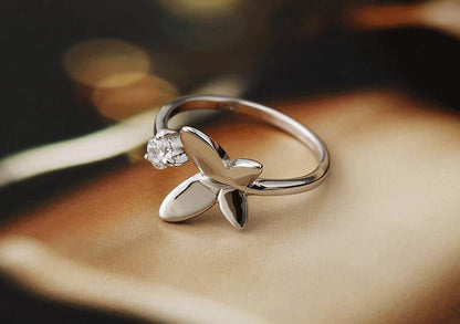 925 Silver plated Butterfly Ring Open Size (Adjustable)
