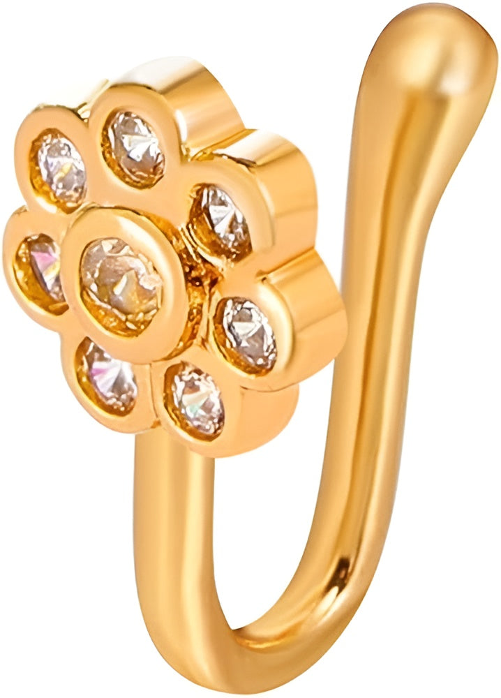 Ethonica Flower Shaped Gold-plated Nose Ring