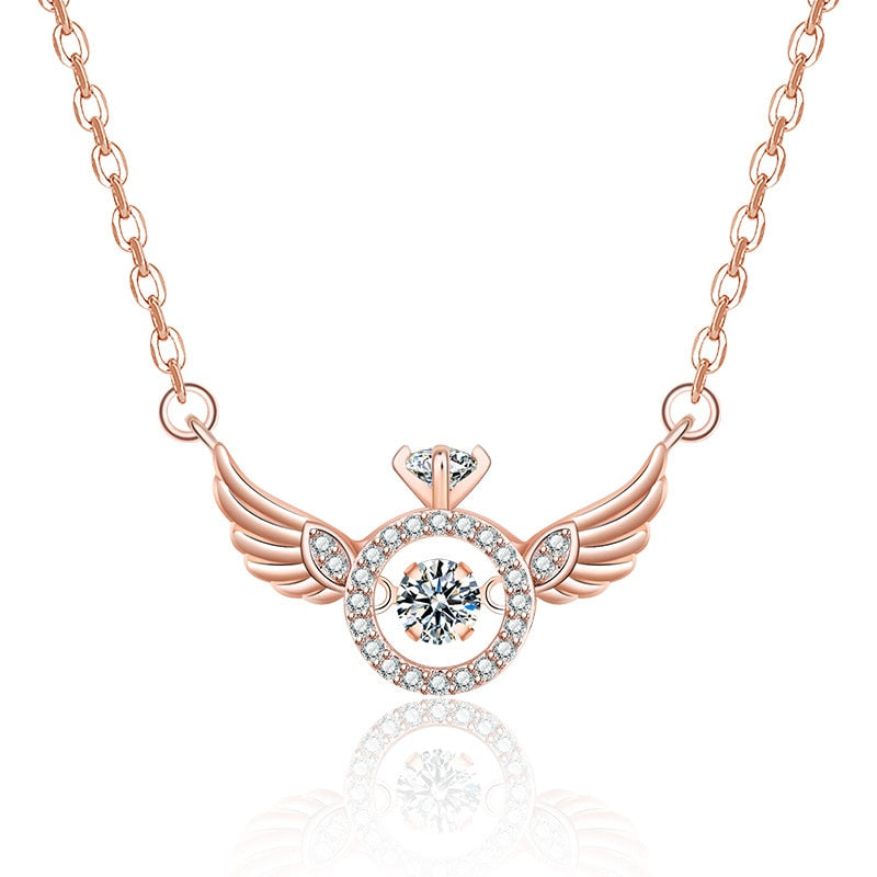 Angel Wings Smart Clavicle Necklace Advanced Feeling Versatile Beating Necklace