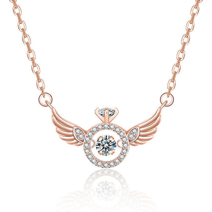 Angel Wings Smart Clavicle Necklace Advanced Feeling Versatile Beating Necklace