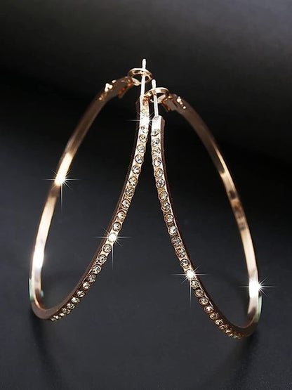 Crystal Rhinestone Hoop Earring, big circle